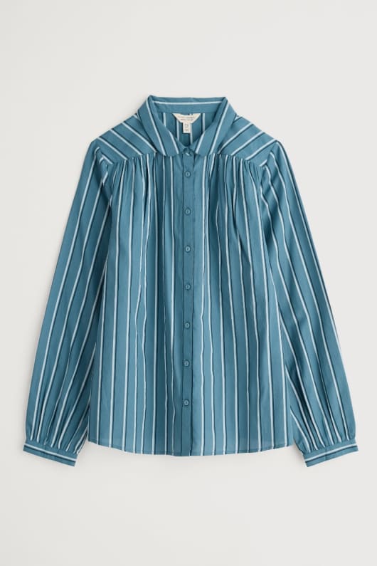 Seasalt Cornwall Spiral Flight Striped Shirt In GOTS-Certified Organic Cotton