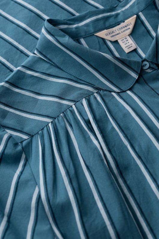 Seasalt Cornwall Spiral Flight Striped Shirt In GOTS-Certified Organic Cotton