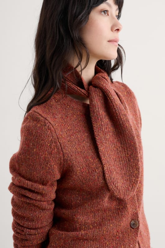 Seasalt Cornwall Stonecrop Cardigan With Scarf Detail