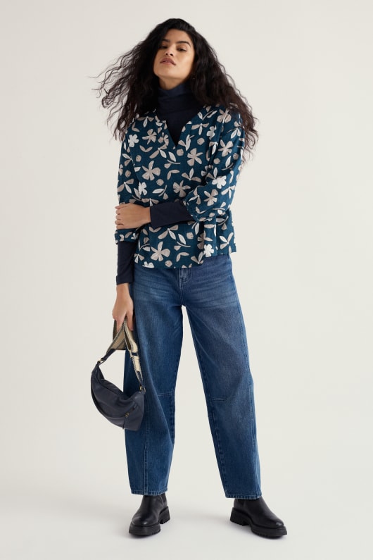 Seasalt Cornwall Streamlet Swing-Shape Top In GOTS-Certified Organic Cotton