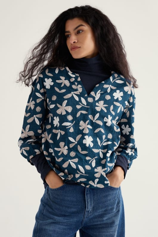 seasalt cornwall Streamlet Swing-Shape Top in GOTS-Certified Organic Cotton