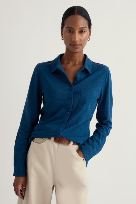 seasalt cornwall Teasel Head Organic Cotton Jersey Shirt