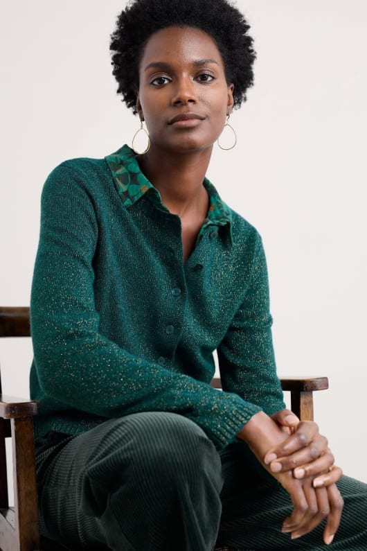 seasalt cornwall Tern Tide Sparkle Merino Blend Cardigan