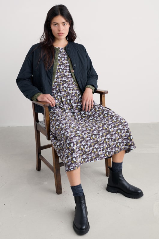 Seasalt Cornwall Veronica Midi Dress In GOTS-Certified Organic Cotton Jersey