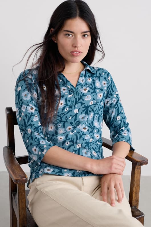 seasalt cornwall Wavecrest Shirt in Organic Cotton Jersey