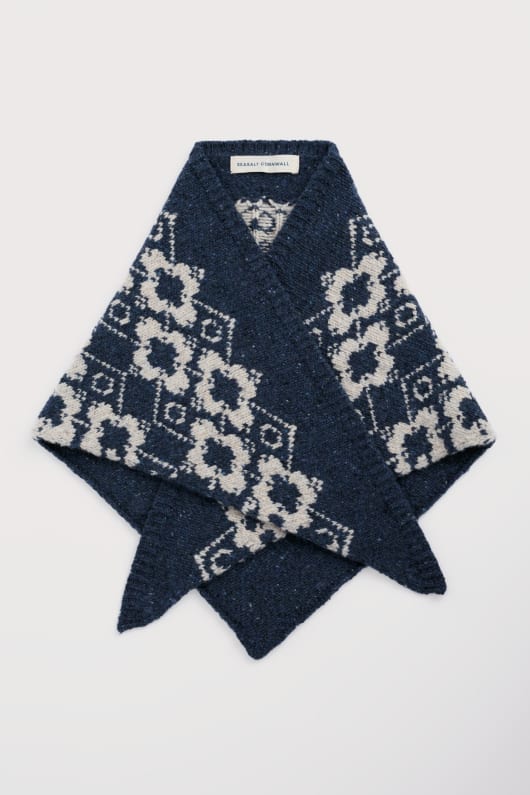 Seasalt Cornwall Wild Bilberry Knitted Triangle Scarf