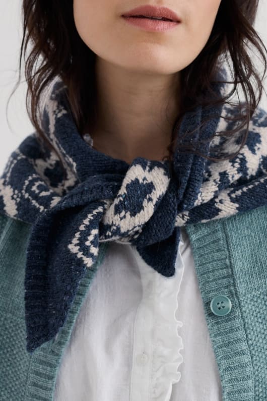 seasalt cornwall Wild Bilberry Knitted Triangle Scarf