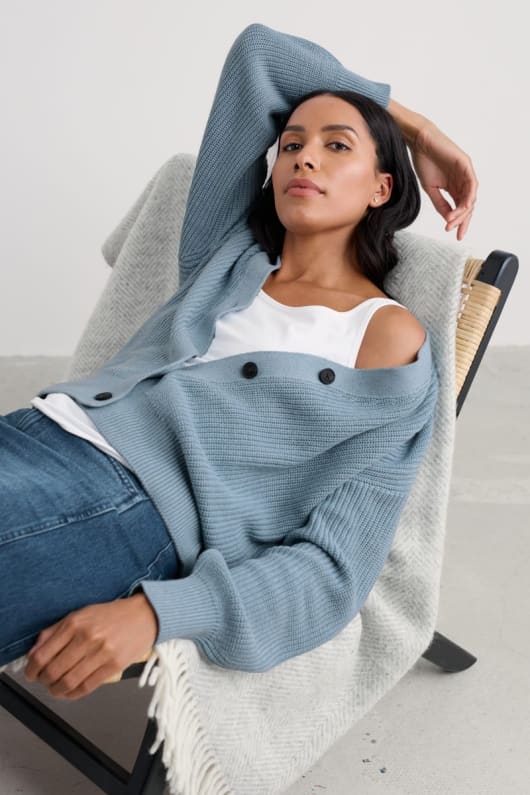 seasalt cornwall Winding Creek Organic Cotton Knit Cardigan