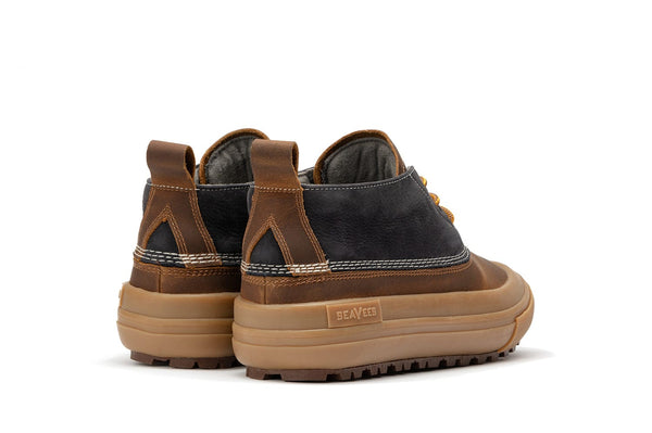 Seavees Mens Carson 3-Eye Boot Peacoat Navy/Bark