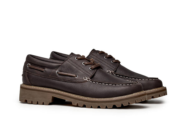 Seavees Mens Larkspur Lug Boat Shoe Dark Chocolate