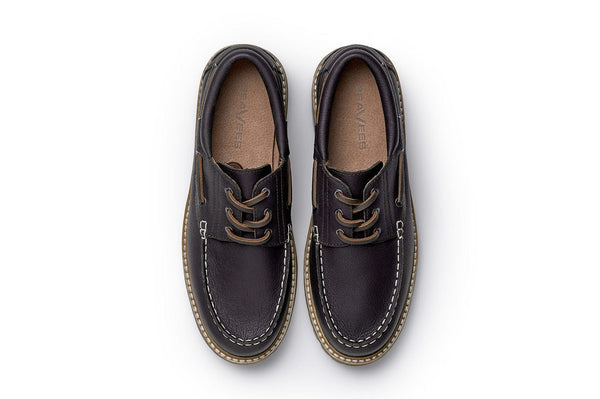 Seavees Mens Larkspur Lug Boat Shoe Dark Chocolate