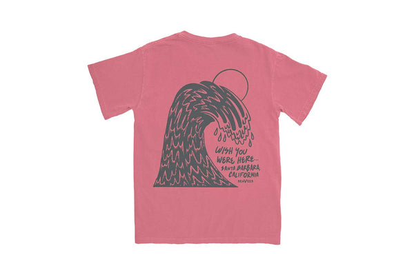Seavees SeaVees - Sunset Wave Santa Barbara Tee - Watermelon Red