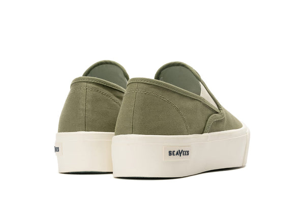 Seavees Womens Baja Slip On Platform Surplus Green