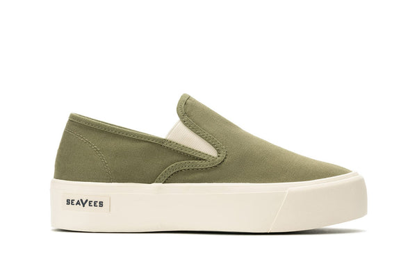 seavees Womens Baja Slip On Platform Surplus Green