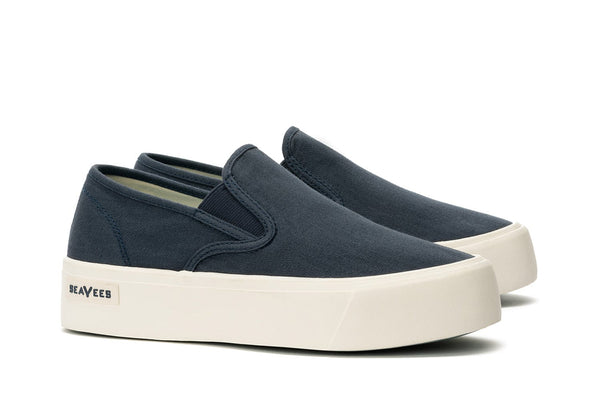Seavees Womens Baja Slip On Platform True Navy
