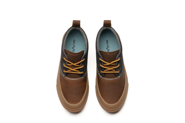 Seavees Womens Carson 3-Eye Boot Peacoat Navy/Bark