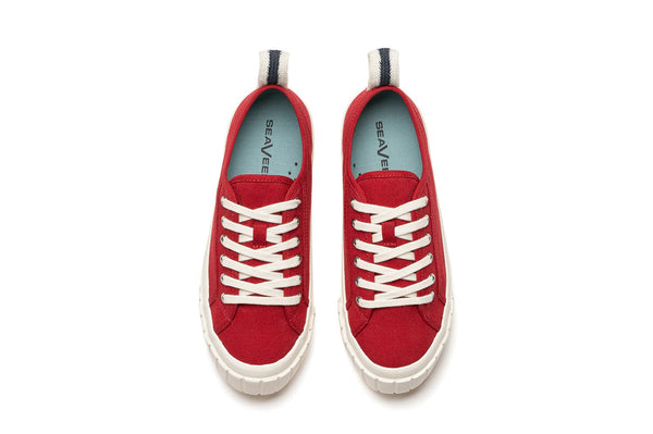 Seavees Womens Melrose Lug Platform Cranberry