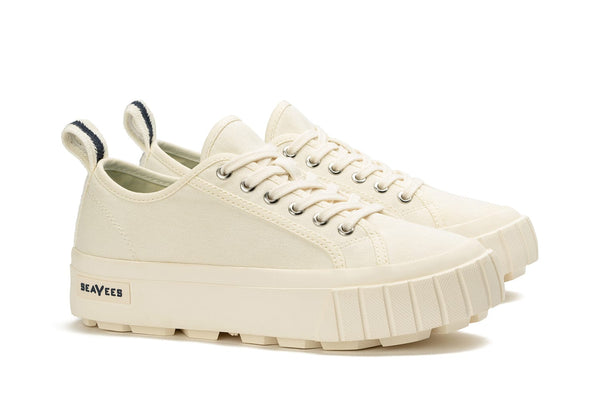 Seavees Womens Melrose Lug Platform White