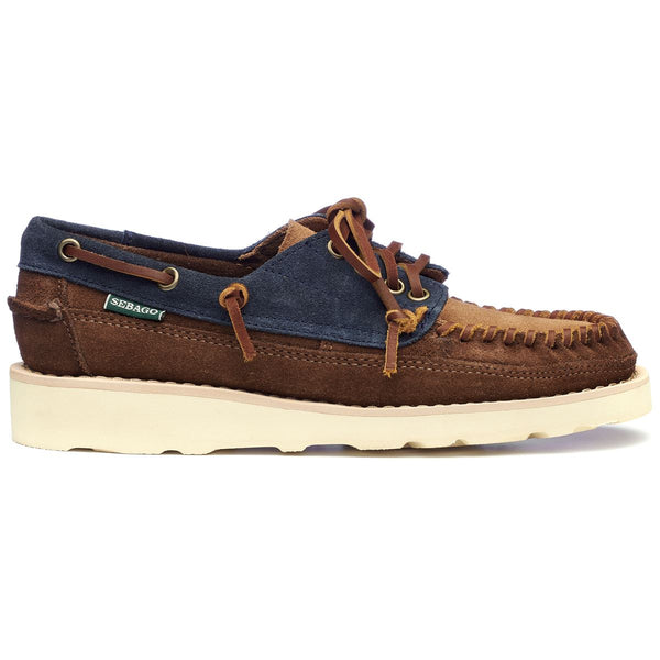 sebago Cayuga Woman Navy Blue & Cognac & Dark Brown Footwear