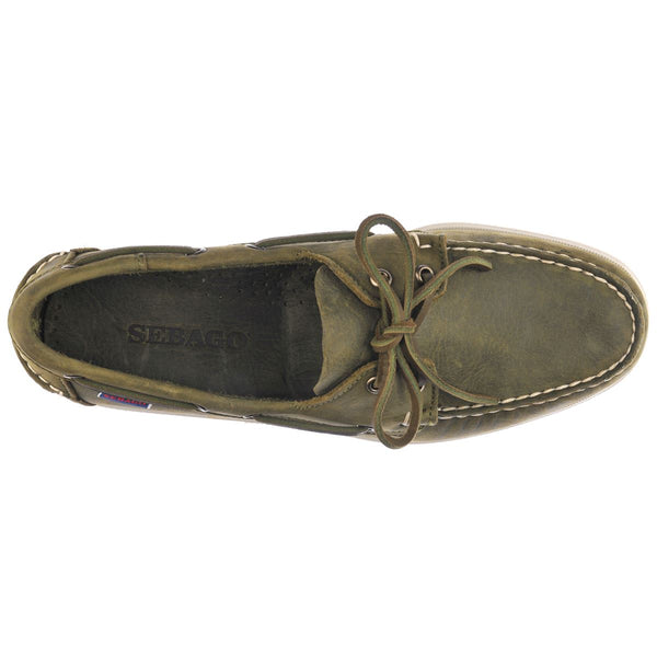 Sebago Docksides Portland Crazy H Green Military Footwear
