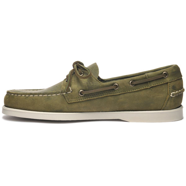 Sebago Docksides Portland Crazy H Green Military Footwear