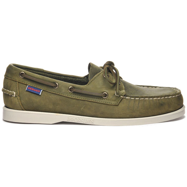 sebago Docksides Portland Crazy H Green Military Footwear