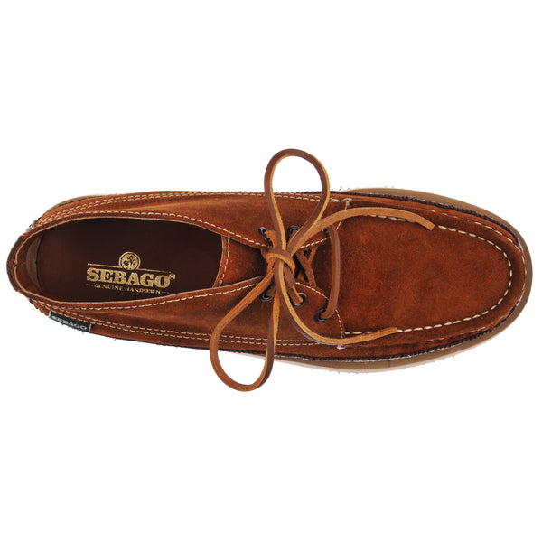 Sebago Miwak Suede Canoe Moc Cognac & Dark Brown Footwear