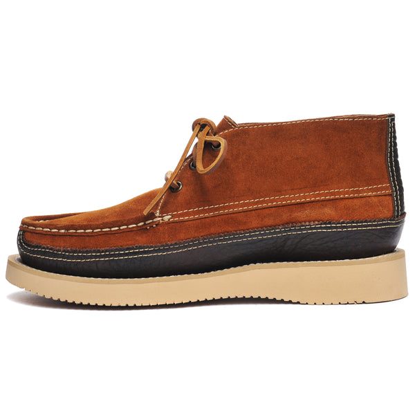Sebago Miwak Suede Canoe Moc Cognac & Dark Brown Footwear