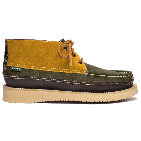sebago Miwak Suede Canoe Moc Cognac & Mustard & Dark Green & Dark Brown Footwear
