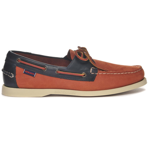 sebago Portland Nubuck Waxy Coral / Blue Navy Footwear