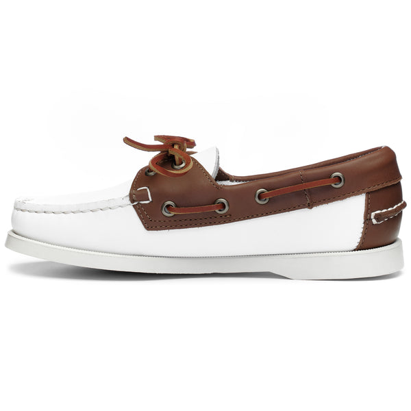 Sebago Classic Portland Woman White & Brown Footwear