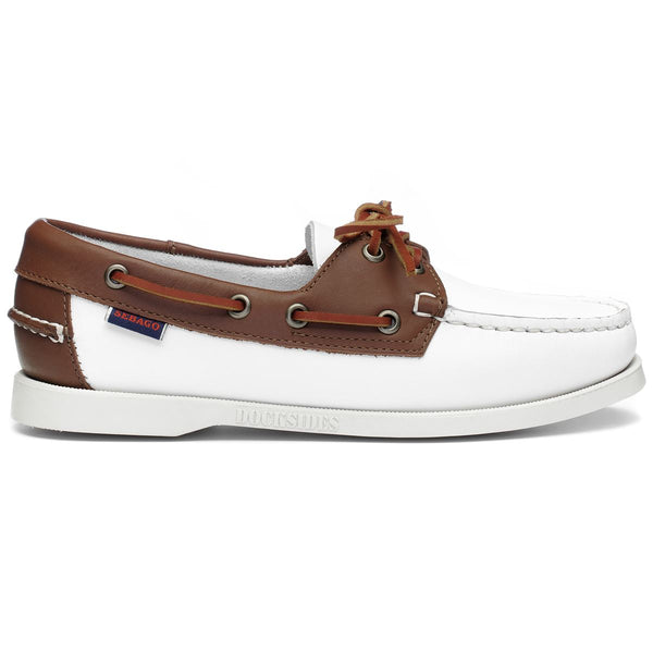 sebago Classic Portland Woman White & Brown Footwear