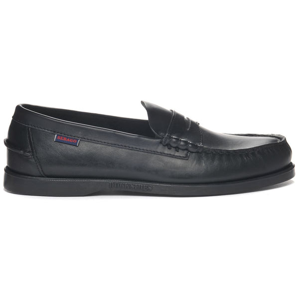 sebago Dolphin Waxed Total Black Footwear
