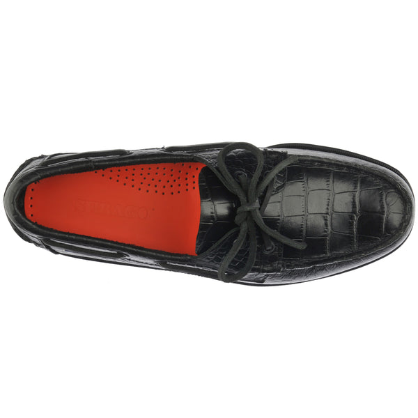 Sebago Portland Exotic Croc Black Footwear