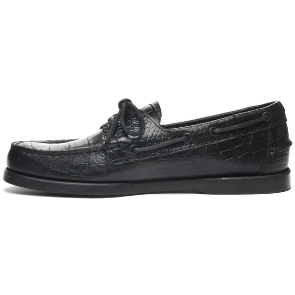 Sebago Portland Exotic Croc Black Footwear