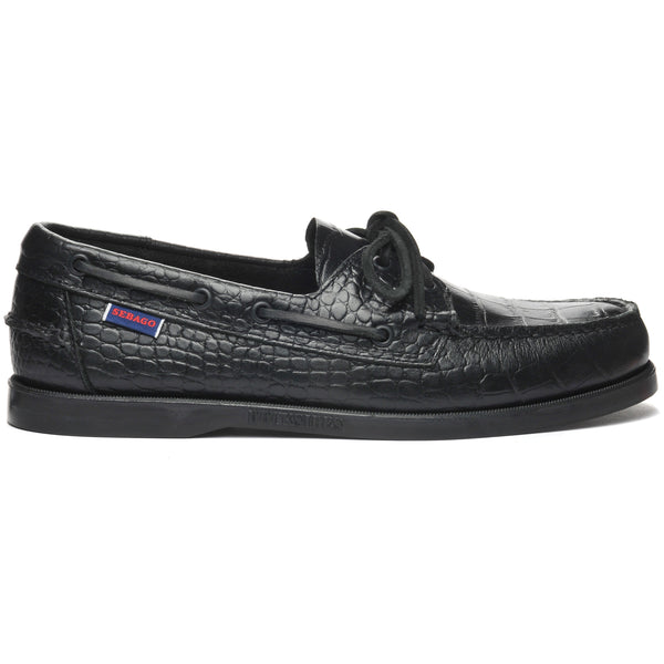 sebago Portland Exotic Croc Black Footwear