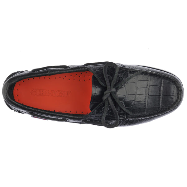 Sebago Portland Exotic Woman Croc Black Footwear