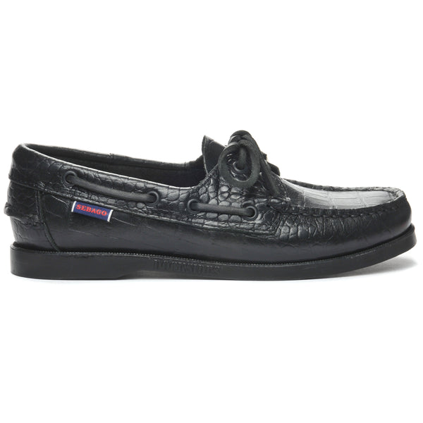 sebago Portland Exotic Woman Croc Black Footwear