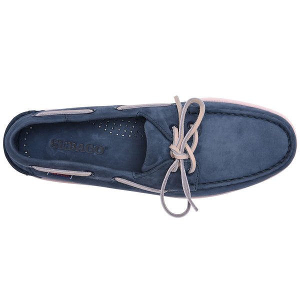Sebago Portland Nubuck Navy Blue & Pink Footwear
