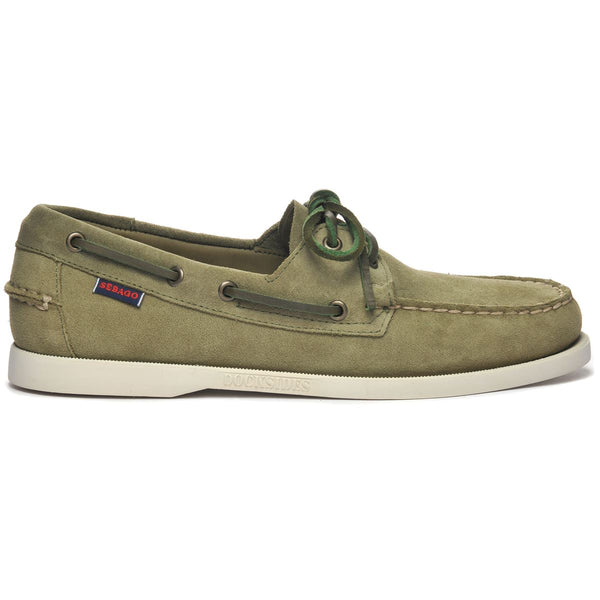 sebago Portland Rough Out Green Military Footwear
