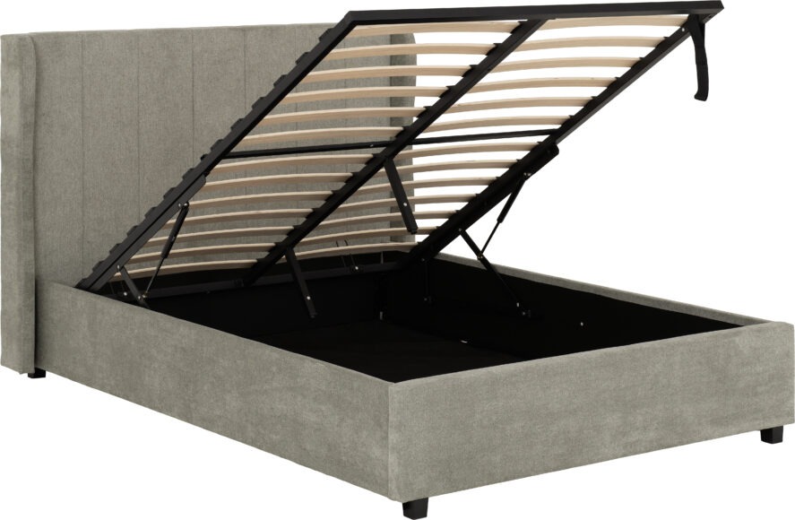 Seconique Amelia Plus 4'6" Storage Bed Dark Grey Fabric