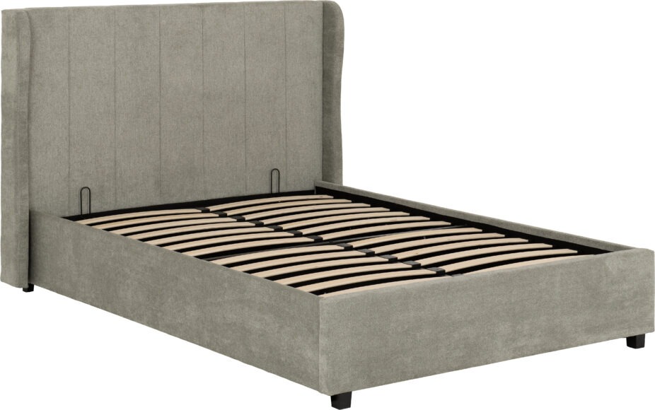 Seconique Amelia Plus 4'6" Storage Bed Dark Grey Fabric