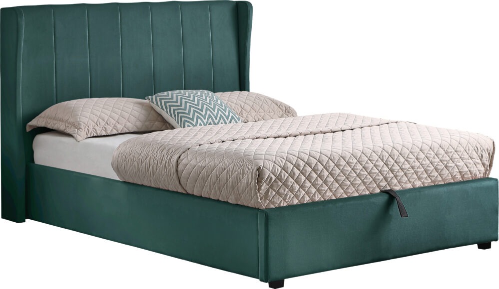 Seconique Amelia Plus 5' Storage Bed Green Velvet Fabric