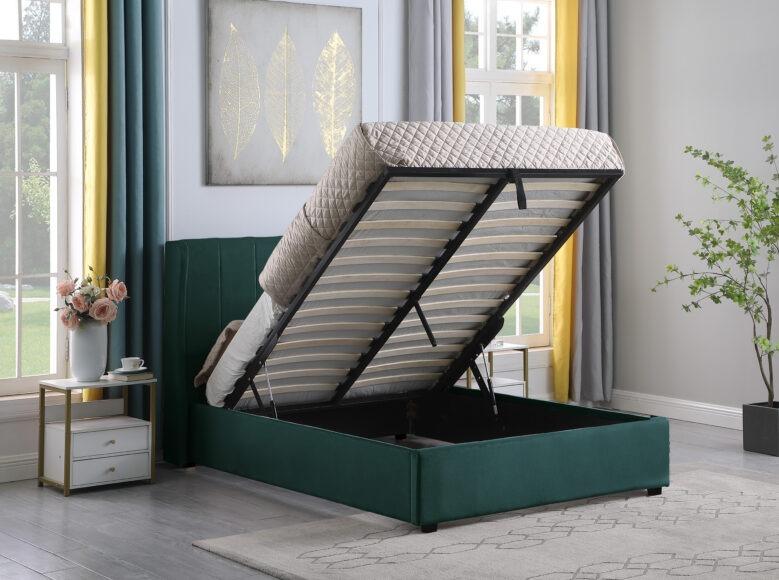 seconique Amelia Plus 5' Storage Bed Green Velvet Fabric