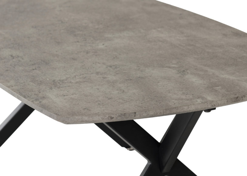 Seconique Athens Oval Coffee Table Concrete Effect/Black