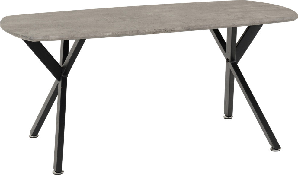 seconique Athens Oval Coffee Table Concrete Effect/Black