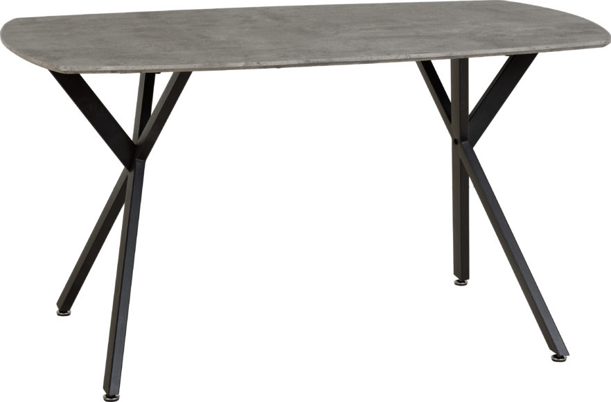 Seconique Athens Rectangular Dining Set Concrete Effect/Black/Grey Faux Leather