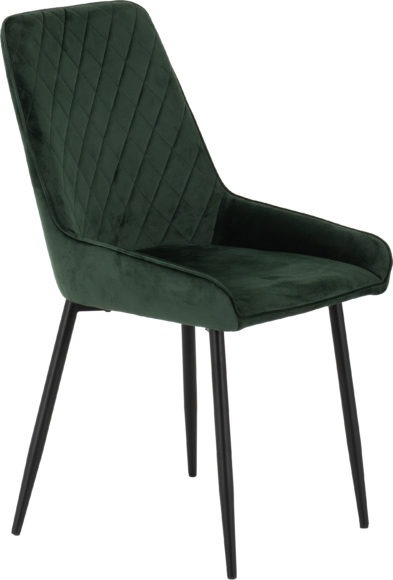 Seconique Athens Rectangular Dining Set With Avery Chairs Concrete Effect/Black/Emerald Green Velvet