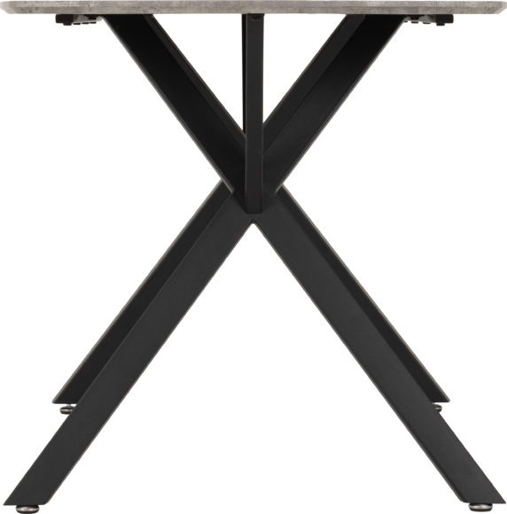 Seconique Athens Rectangular Dining Table Concrete Effect/Black