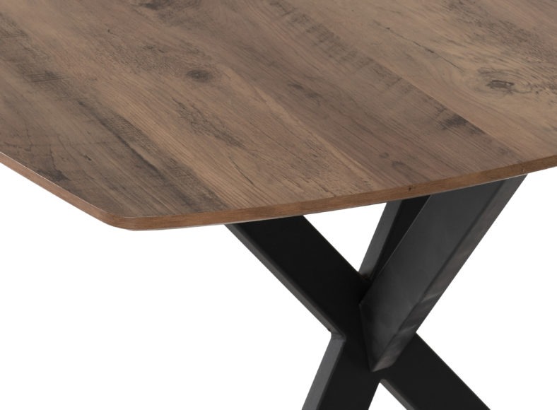 Seconique Athens Rectangular Dining Table Medium Oak Effect/Black